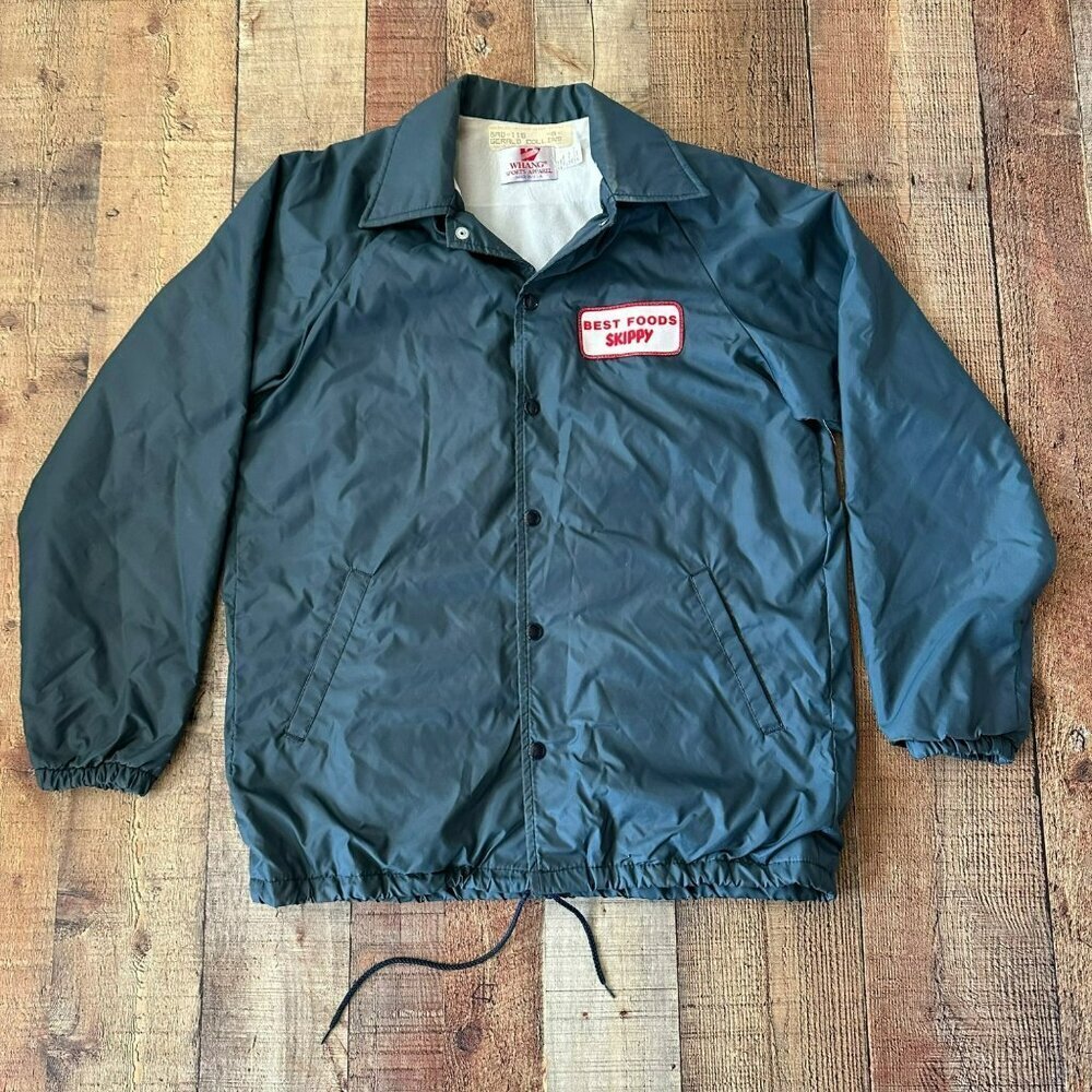 Vintage Whang Peanut Butter Best Foods Skippy Lightweight Jacket in Blue -M